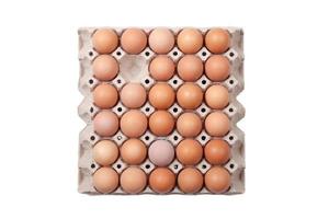 huevos en bandeja de papel foto
