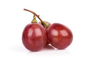 uva roja sobre fondo blanco, primer plano foto