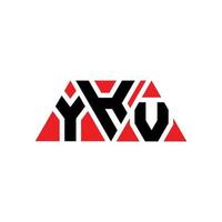 ykv diseño de logotipo de letra triangular con forma de triángulo. monograma de diseño del logotipo del triángulo ykv. plantilla de logotipo de vector de triángulo ykv con color rojo. logotipo triangular ykv logotipo simple, elegante y lujoso. ykv