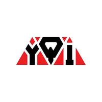 YQI triangle letter logo design with triangle shape. YQI triangle logo design monogram. YQI triangle vector logo template with red color. YQI triangular logo Simple, Elegant, and Luxurious Logo. YQI