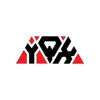 diseño de logotipo de letra triangular yqx con forma de triángulo. monograma de diseño de logotipo de triángulo yqx. Plantilla de logotipo de vector de triángulo yqx con color rojo. logotipo triangular yqx logotipo simple, elegante y lujoso. yqx