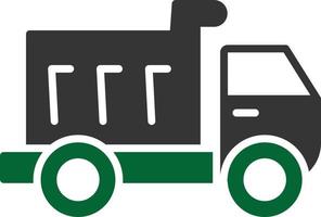 Dump Truck Glyph Two Color vector