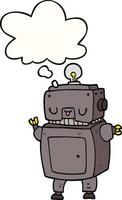 cartoon robot and thought bubble vector