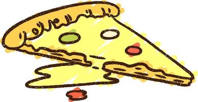 Pizza Slice Chalk Drawing vector