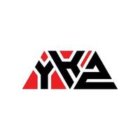 diseño de logotipo de letra triangular ykz con forma de triángulo. monograma de diseño del logotipo del triángulo ykz. plantilla de logotipo de vector de triángulo ykz con color rojo. logotipo triangular ykz logotipo simple, elegante y lujoso. ykz