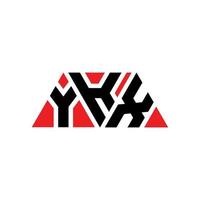 Diseño de logotipo de letra triangular ykx con forma de triángulo. monograma de diseño del logotipo del triángulo ykx. plantilla de logotipo de vector de triángulo ykx con color rojo. logotipo triangular ykx logotipo simple, elegante y lujoso. ykx