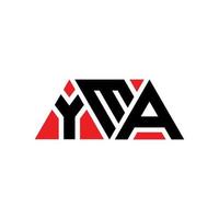 YMA triangle letter logo design with triangle shape. YMA triangle logo design monogram. YMA triangle vector logo template with red color. YMA triangular logo Simple, Elegant, and Luxurious Logo. YMA