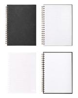 notebook or notepad on white background photo