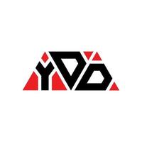 YDD triangle letter logo design with triangle shape. YDD triangle logo design monogram. YDD triangle vector logo template with red color. YDD triangular logo Simple, Elegant, and Luxurious Logo. YDD
