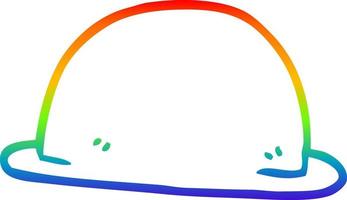 rainbow gradient line drawing cartoon hat vector