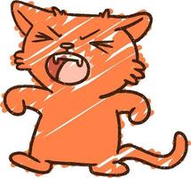 Angry Cat Chalk Drawing vector