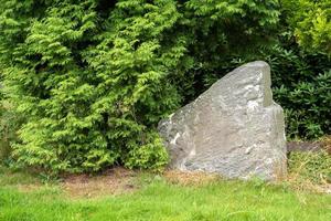piedra vieja en un prado foto
