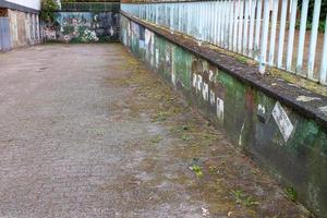 Metal railing on a wall photo