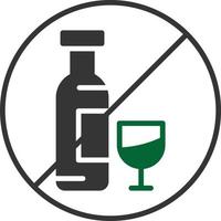 No Alcohol Glyph Two Color vector
