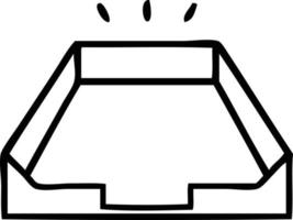 line drawing cartoon empty tray vector