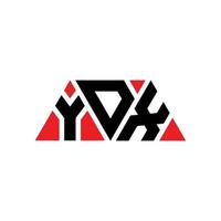 YDX triangle letter logo design with triangle shape. YDX triangle logo design monogram. YDX triangle vector logo template with red color. YDX triangular logo Simple, Elegant, and Luxurious Logo. YDX