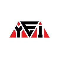 YEI triangle letter logo design with triangle shape. YEI triangle logo design monogram. YEI triangle vector logo template with red color. YEI triangular logo Simple, Elegant, and Luxurious Logo. YEI