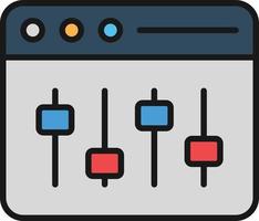 línea de configuración web llena vector