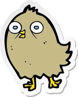 sticker of a funny cartoon bird vector