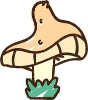 Mushroom Chalk Drawing vector