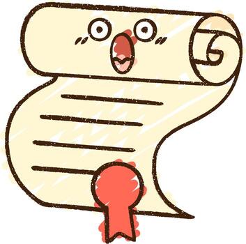 dibujo de tiza de documento importante vector