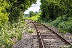 railroad tracks in the countryside photo