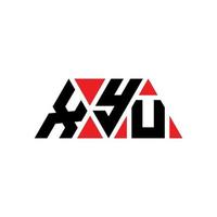 XYU triangle letter logo design with triangle shape. XYU triangle logo design monogram. XYU triangle vector logo template with red color. XYU triangular logo Simple, Elegant, and Luxurious Logo. XYU