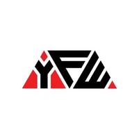 YFW triangle letter logo design with triangle shape. YFW triangle logo design monogram. YFW triangle vector logo template with red color. YFW triangular logo Simple, Elegant, and Luxurious Logo. YFW