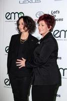 LOS ANGELES, OCT 18 - Sara Gilbert, Sharon Osbourne at the 2014 Environmental Media Awards at Warner Brothers Studios on October 18, 2014 in Burbank, CA photo