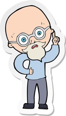 sticker of a cartoon old man