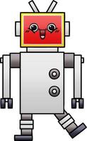 gradient shaded cartoon happy robot vector