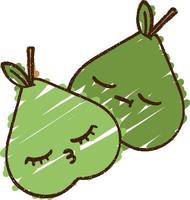 Pears Chalk Drawing vector