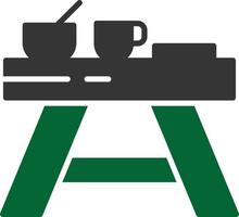 Camping Table Glyph Two Color vector