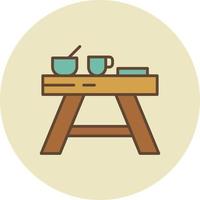 Camping Table Filled Retro vector