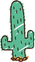 dibujo de tiza de cactus vector