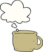 cartoon coffee cup and thought bubble vector