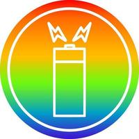 batería circular en el espectro del arco iris vector