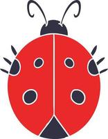 flat color style cartoon ladybug vector