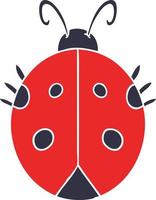 flat color style cartoon ladybug vector