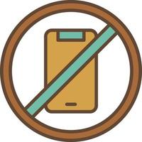 No Cell Phone Filled Retro vector