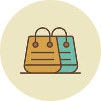 bolsa de compras llena retro vector