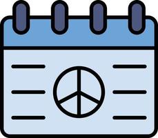 Peace Calendar Line Filled vector