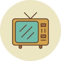 televisión llena de retro vector