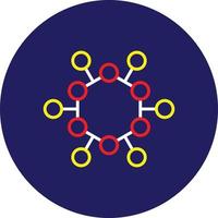 Atom Structure Line Multicolor vector