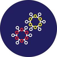 Molecule Structure Line Multicolor vector