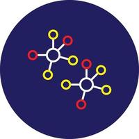 Molecules Line Multicolor vector