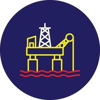 Oil Platform Line Multicolor vector