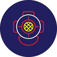 Diving Helmet Line Multicolor vector