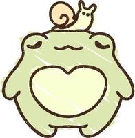 Cute Frog Chalk Drawing vector