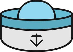 línea de sombrero de marinero llena vector